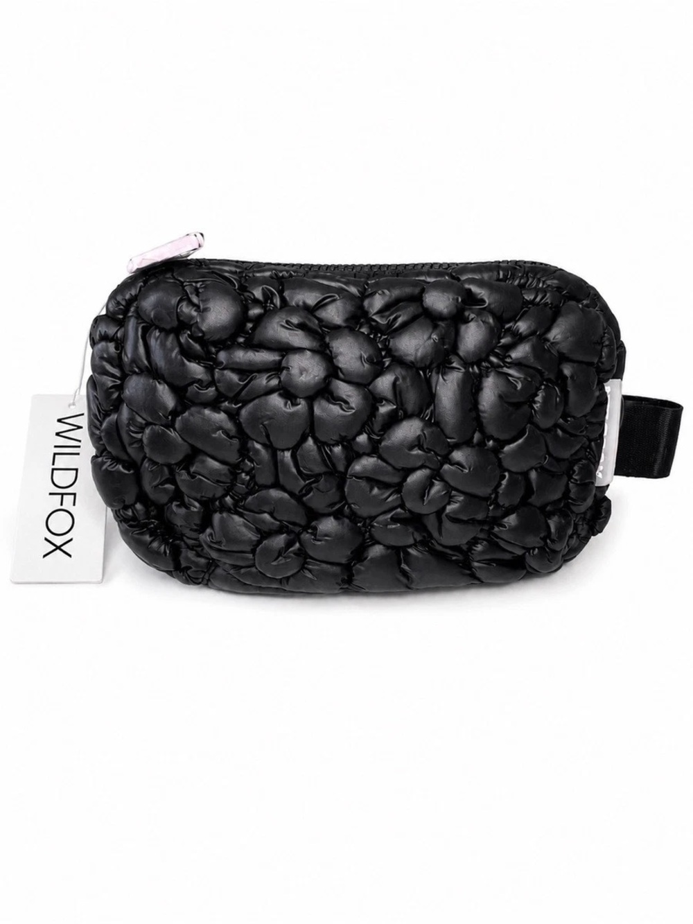 Wildfox Quilted Black Floral Belt Bag